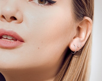 Pendientes de aro -Plata 925 Hechos a mano Hipoalergénicos Ideal  regalo EAR008