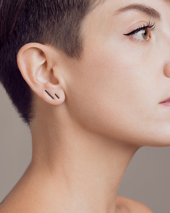 Dainty Bar Stud Earrings