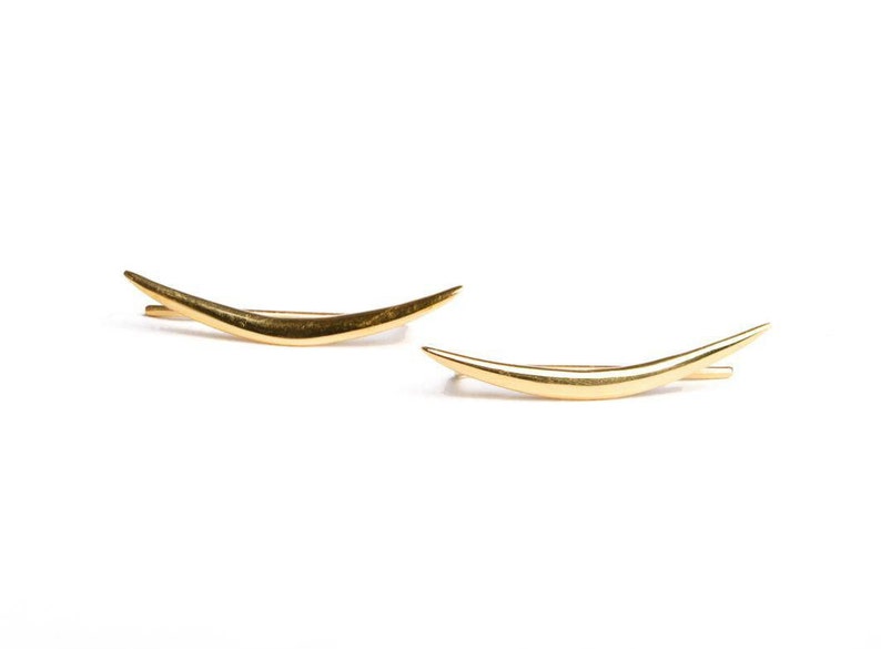 Half Moon Earrings ECF019 Cuff Earrings Simple Ear Climber Moon Earrings Minimalist Earrings Crescent Moon Ear Climber