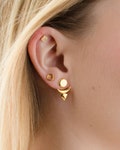 Sterling Silver Front Back Earrings: Modern Ear Jacket Studs - Celestial Earrings - EJK006