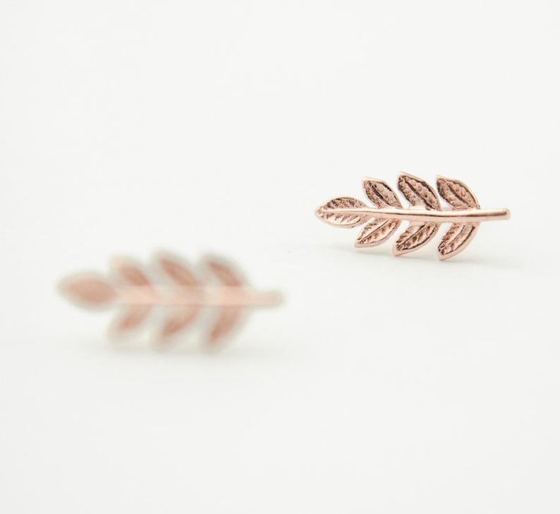 Leaf Stud Earrings - Dainty Earrings - Aesthetic Jewelry - Handmade Earrings