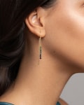 Threader Earrings Gold Chain with Gemstone – Minimalist Dainty Dangle Jewelry product logo