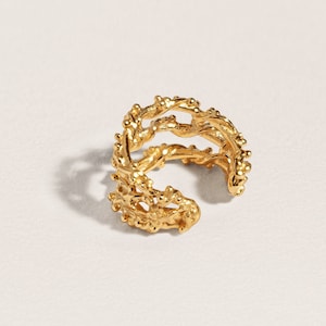 Cartilage Gold Ear Cuff No Piercing Earrings - Contemporary Jewelry - ECF024 image 2