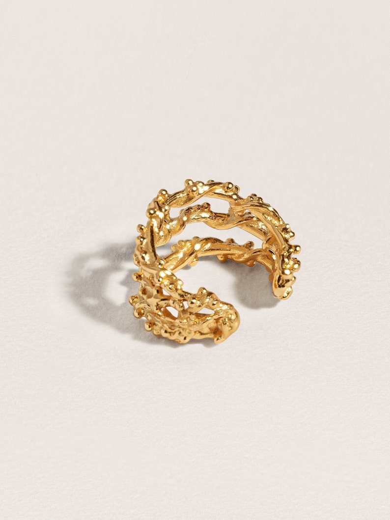 Cartilage Gold Ear Cuff No Piercing Earrings - Contemporary Jewelry - ECF024 image 2