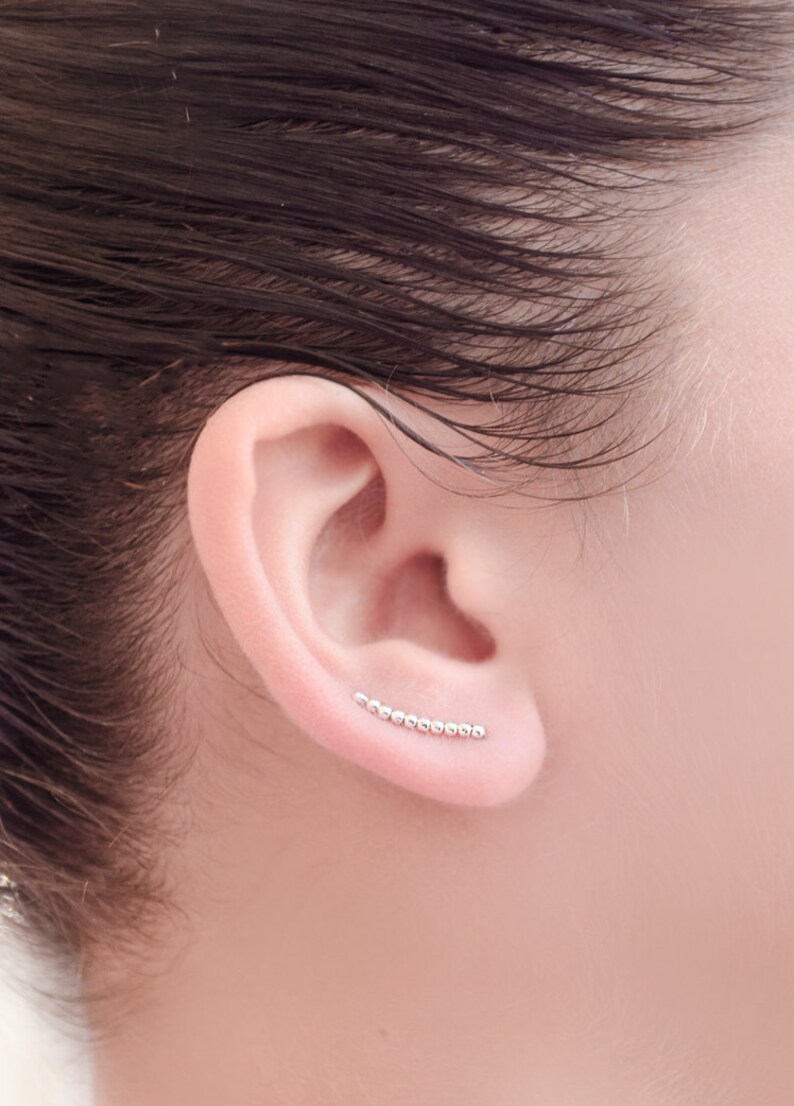 Beaded Ear Climber Ear Crawler Ear Jacket Beaded Etsy