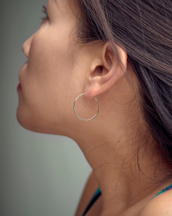 Dainty silver best sale hoops