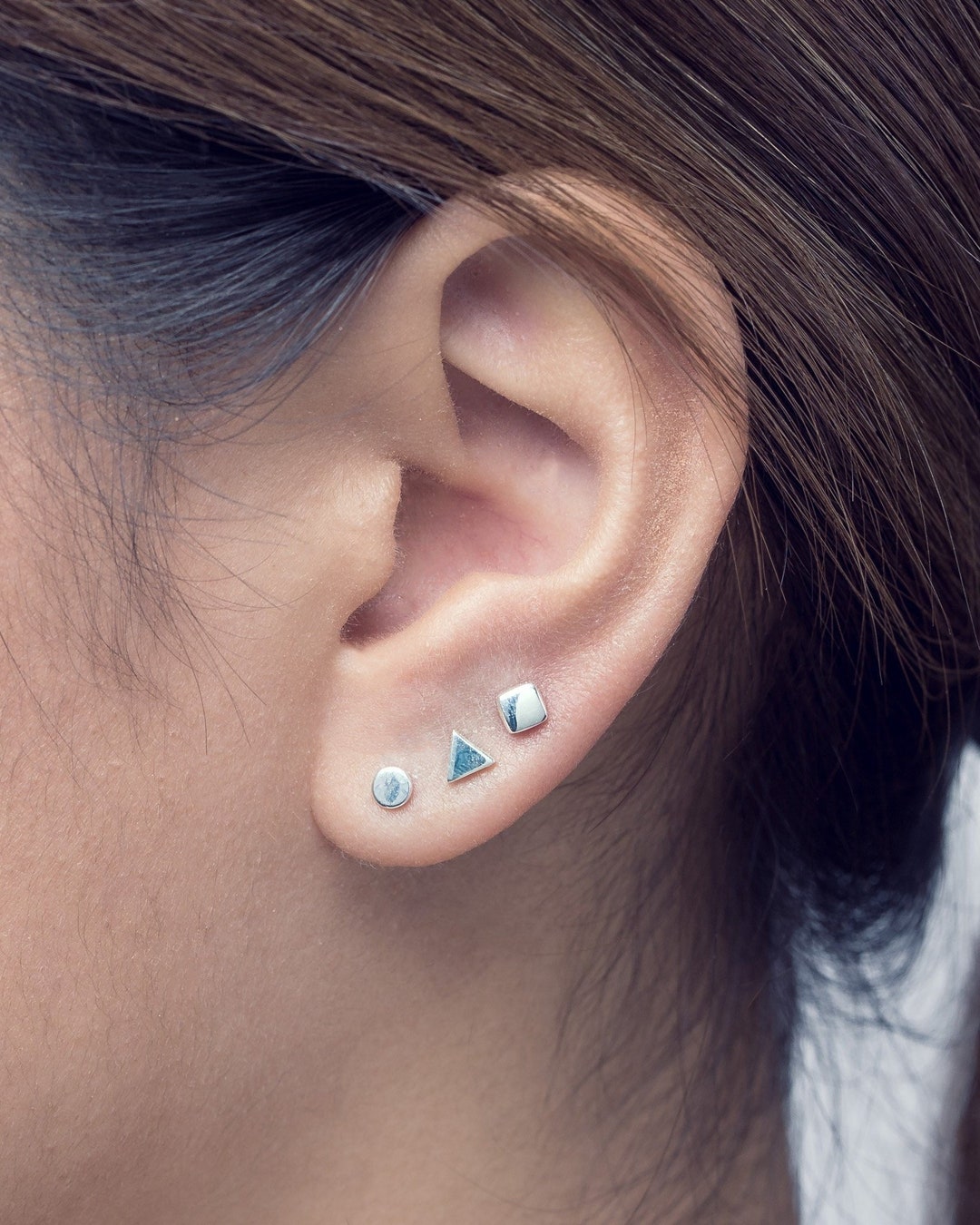 Geometric Earrings | Gold Stud Earrings | Beaded Stud Earring | Stud ...