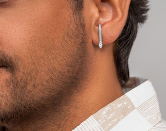 Snake Stud Suspender Earrings in Silver and Gold Plated Finishes-STD121