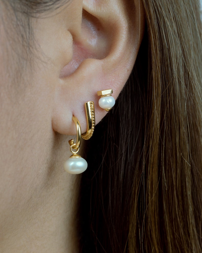 Hook Stud Earrings Dainty Hook Earrings Modern Stud Etsy