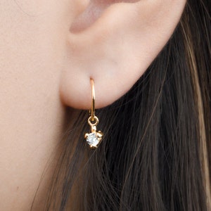 Love-inspired Small Zircon Earrings for a Beautiful Everyday Look - Mother day gift for Her - DGE001WCZ