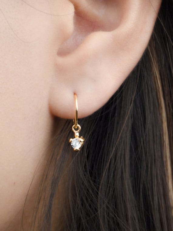 New fashion shiny Cubic Zirconia Lock Drop Earrings for Women High-grade  fine Jewelry Gift
