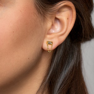 Dainty Gemstone Stud Earrings in Gold Matte Bridesmaid Gifts Perfect Gift For Mom STD148 image 4