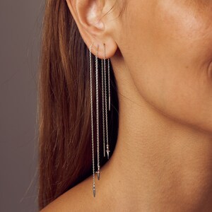 Threader Dagger Earrings - Mismatched Chain Grunge Earrings