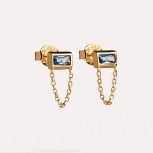 Dainty Gemstone Stud Earrings in Gold Matte Bridesmaid Gifts Perfect Gift For Mom STD148 image 5