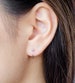 Open Hoop Earrings - Huggie ball Earrings - Silver Ear Cuff - Think small Hoops with ball - Piercing Ear Hugger - EAR026 