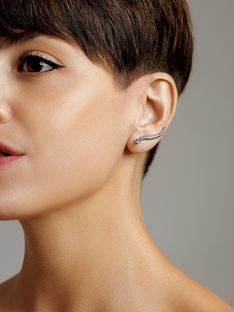 Snake Ear Cuff Earrings- Animal Earrings - Edgy Streetwear Jewelry