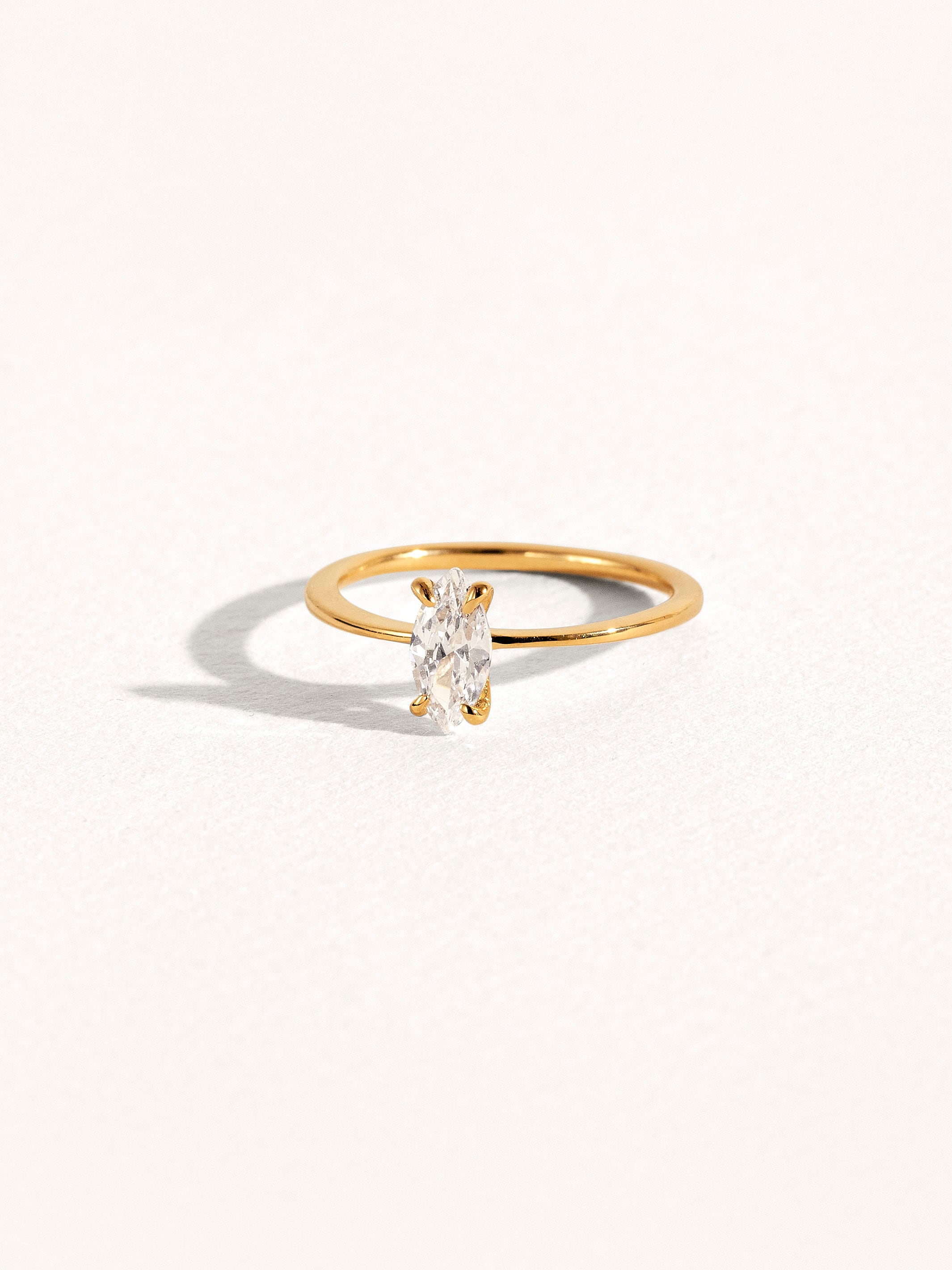 Promise Ring Hand-finished Marquise Gemstone Gold Vermeil - Etsy 海外輸入商品 8uede Rama gold L Ring/ リング