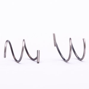Bar Spiral Minimalist Earrings – Double Piercing Hoops