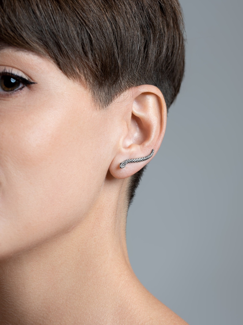 Snake Ear Cuff Earrings- Animal Earrings - Edgy Streetwear Jewelry