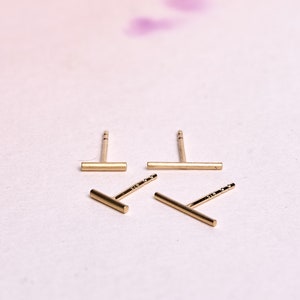 Bar Cartilage Earrings Studs - Geometrical Piercing - Second Hole Earrings - Minimalist Jewelry