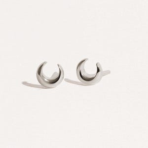 Gold Moon Stud Earrings: Sterling Silver Cartilage Jewelry