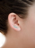 Turquoise Sterling Silver Ear Climbers: Boho Ear Cuffs