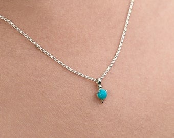 Dainty Turquoise Pendant Necklace - Minimalist Gemstone Jewelry - NCK515TRQ