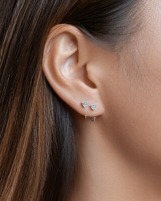 Orecchini A Cerchio Piccoli Con Pietra Di Luna In Argento 925: Huggie Con Cristallo Per Donne