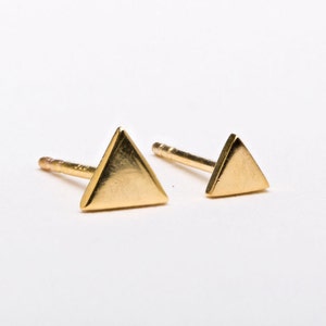 Mini Silver Triangle Geometric Stud Earrings - Mountain Post Earrings - Best Friend Gift