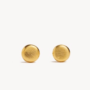 Gold Disc Stud Earrings - Flat Round Stud Earrings - Circle Stud Earrings - Geometric Jewelry - Best Women Gift- STD104