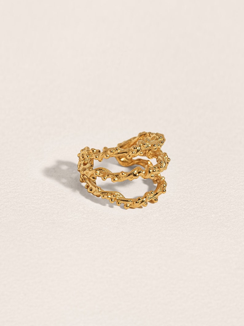 Cartilage Gold Ear Cuff No Piercing Earrings - Contemporary Jewelry - ECF024 image 3