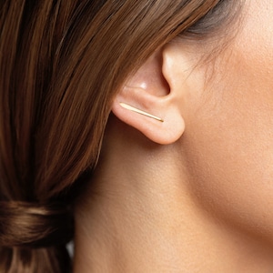 Delicate sierlijke klimmeroorbellen - unieke en minimalistische sieraden voor een schattige look - handgemaakte oorbellen - ECF002