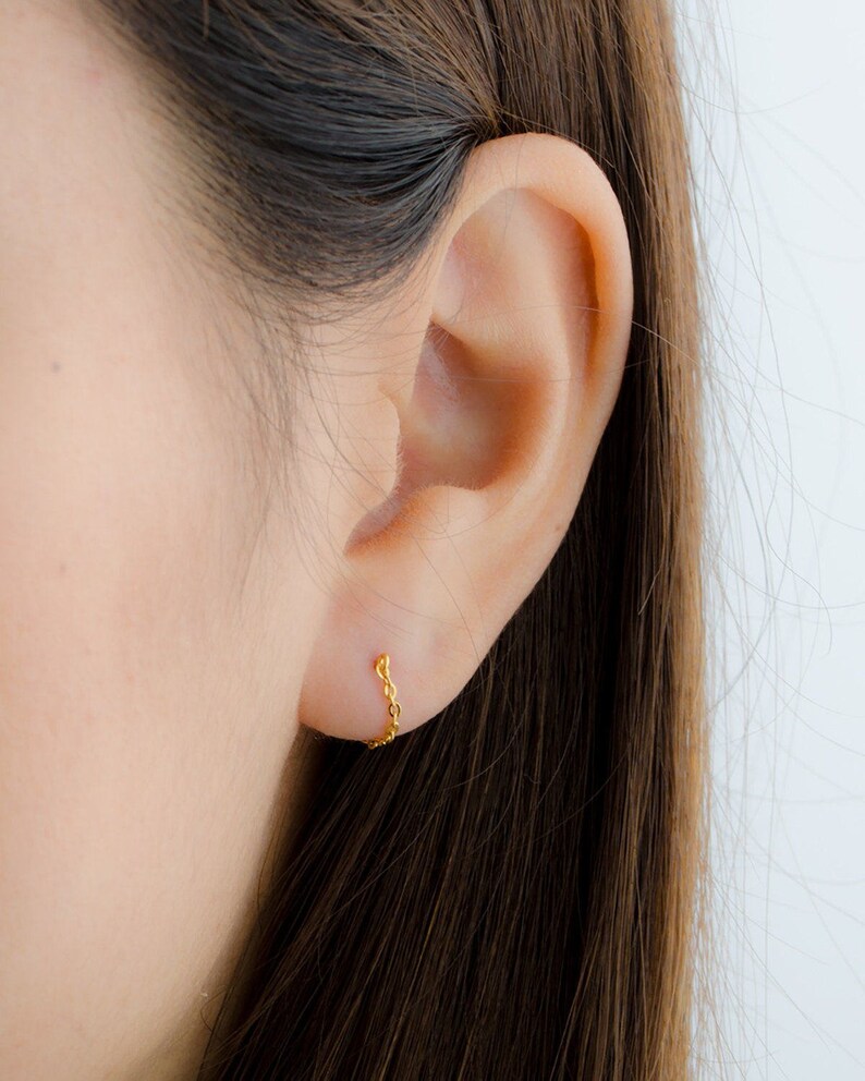 Helix Earring Sterling Silver - Small Gold Hoop