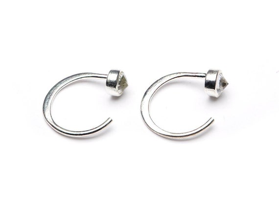 Orecchini A Cerchio Celestial Huggie, Orecchino Cartilagine Fasi Lunari, Orecchini Minimalisti, Regalo Per Le Donne - Italia - Foto 12