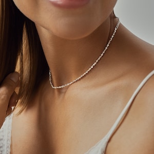 Delicate Choker Chain Minimalist Necklace - Eclectic Jewelry for Women - Layering Necklace - NCK014