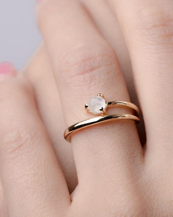 925 Sterling Silver Ring* Moonstone Ring* Minimalist Ring* Birthstone Ring* Danity Ring* Stacking Ring* Gift for her* 3-12 US Sizes