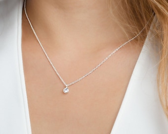 Zierliche Minimalist Edelstein Halskette - Layering Halskette - Zierliche Halskette - Brautjungfern Geschenk - Handgefertigter Schmuck - Braut Choker - NCK502WCZ