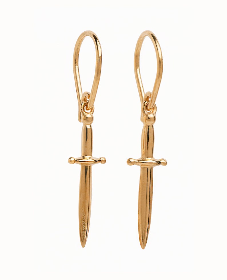 Dangle Dagger Earrings - Sword Man Grunge Earring