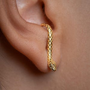 Snake Stud Suspender Earrings in Silver and Gold Plated Finishes-STD121