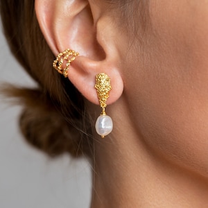 Cartilage Gold Ear Cuff No Piercing Earrings - Contemporary Jewelry - ECF024 image 9