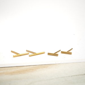 Bar Cartilage Earrings Studs - Geometrical Piercing - Second Hole Earrings - Minimalist Jewelry