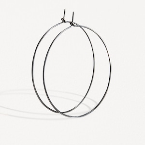 Gold Hoop Earrings - Minimalist Earrings - Handmade Large Hoop - Dainty Jewelry - Silver Hoop Earrings - EAR007