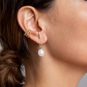 Cartilage Gold Ear Cuff No Piercing Earrings - Contemporary Jewelry - ECF024 image 10