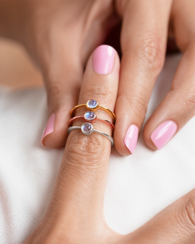 Moonstone Ring Silver - Handmade Jewelry- Gold Vermeil Ring - Bridesmaids Gift