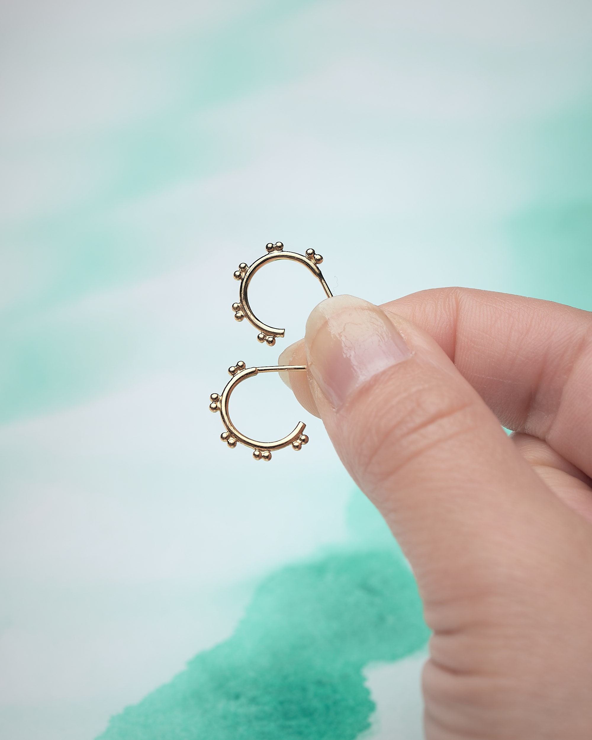 Beaded Design Hoop Earrings Small Hoop Earrings Cute Hoop Etsy