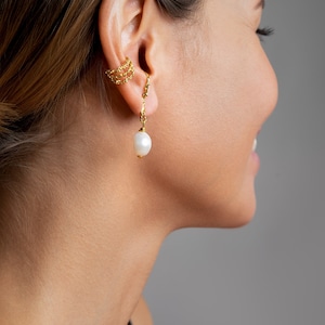 Cartilage Gold Ear Cuff No Piercing Earrings - Contemporary Jewelry - ECF024 image 5