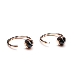 Gemstone Hugging Hoop Earrings Handmade Jewelry - Anniversary Gift - Geometric Earrings -Graduation Gifts
