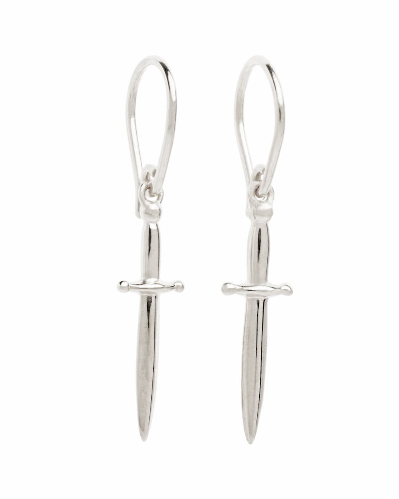 Dangle Dagger Earrings - Sword Man Grunge Earring