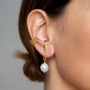 Cartilage Gold Ear Cuff No Piercing Earrings - Contemporary Jewelry - ECF024 image 8