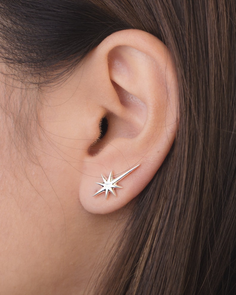 Falling Star Ear Crawlers Gold Ear Climbers- Perfect Gif for Her